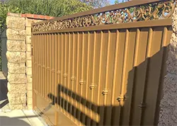 Sliding Gate with Casting, Kickplate, and Knuckles Custom Powder Coat Whittier CA