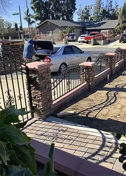Decorative Custom Wrought Iron Fence Panels with Arch & Casting Ontario CA