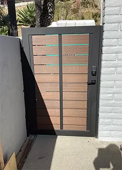 Iron & Wood Gate with Spacing Gaps Claremont CA