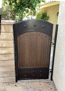 Iron & Wood Pedestrian Gate Palm Desert CA