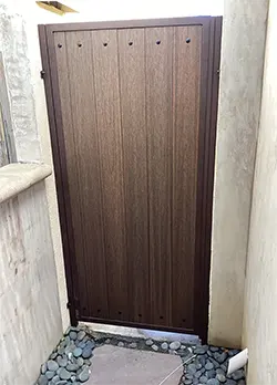 Simple Iron & Wood Gate Huntington Beach CA