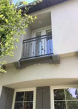 Iron Guardrail with knuckles and double rail Newport Beach CA