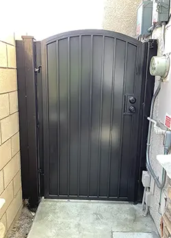 Bronze Pedestrian Gate with Sheet Metal Rancho Cucamonga CA