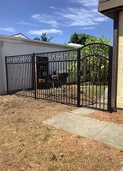 Decorative Side Gate with Panels in Placentia CA