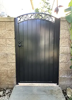 Iron Pedestrian Gate with Sheet Metal & Cast Upland CA