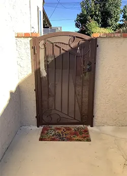 Iron Side Gate with Screen and Scrolls Ontario CA