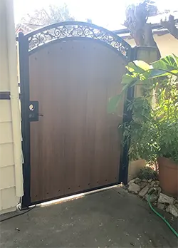 Pedestrian Iron & Denali Composite Wood Gate with Casting Claremont CA