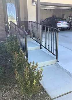 Bronze Stair Railings with Molded Cap and Knuckles Ontario CA