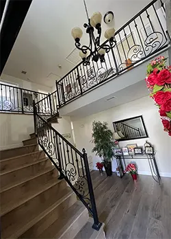 Decorative Stair Railing with knuckles and molded cap Claremont CA