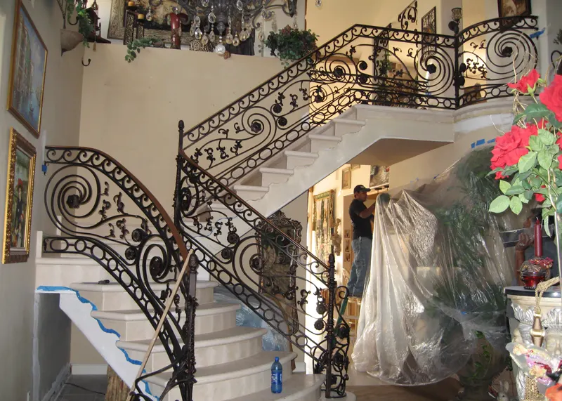 Indoor Stair Railing Installation