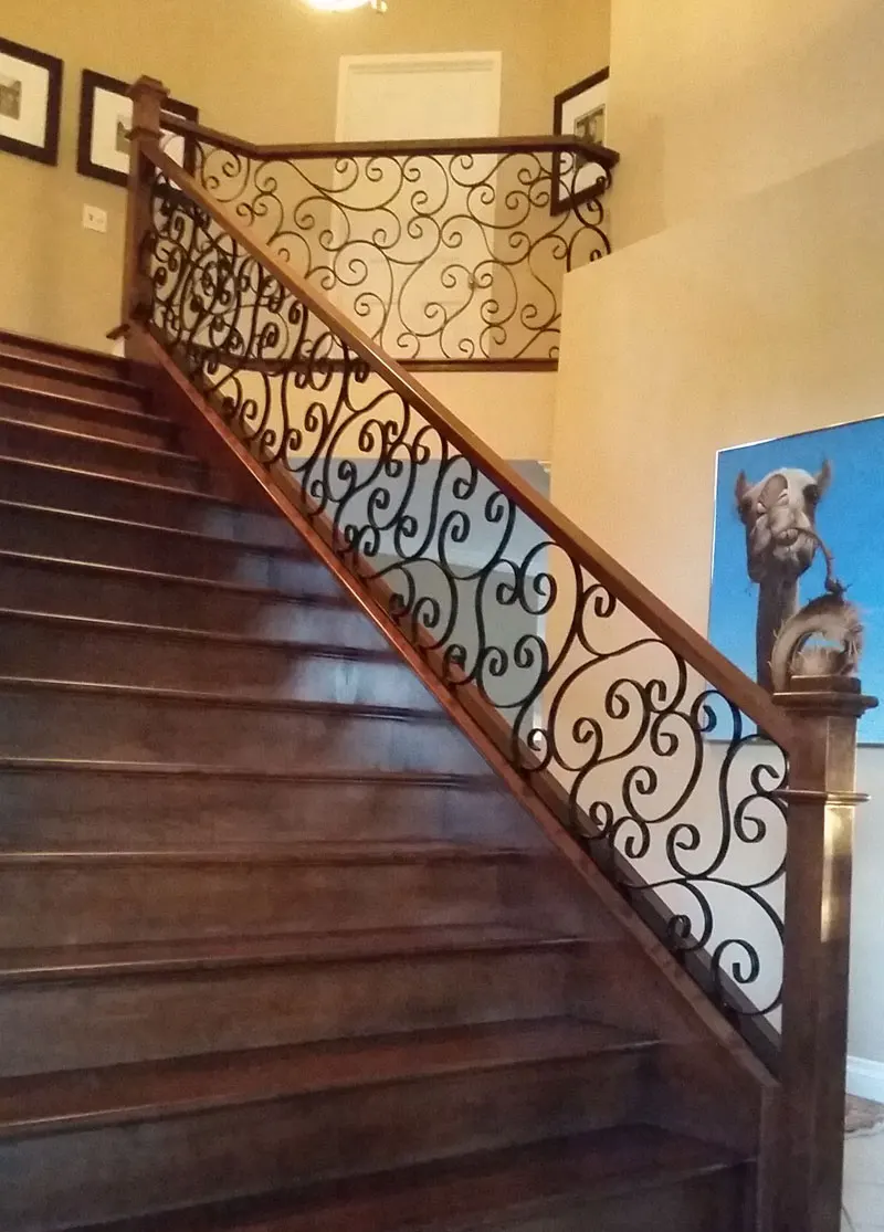 Indoor Iron Stair Railing Lake Forest